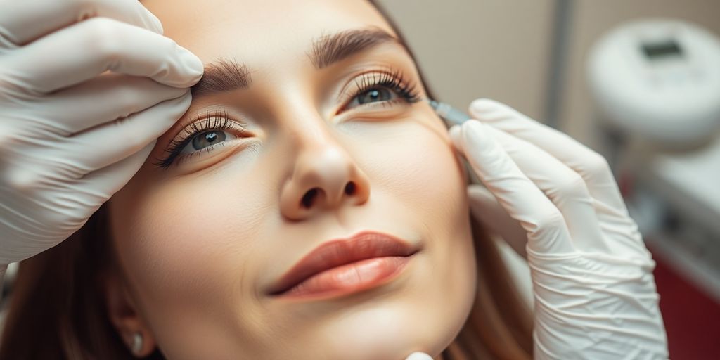 Mulher recebendo aplicação de Botox em clínica.