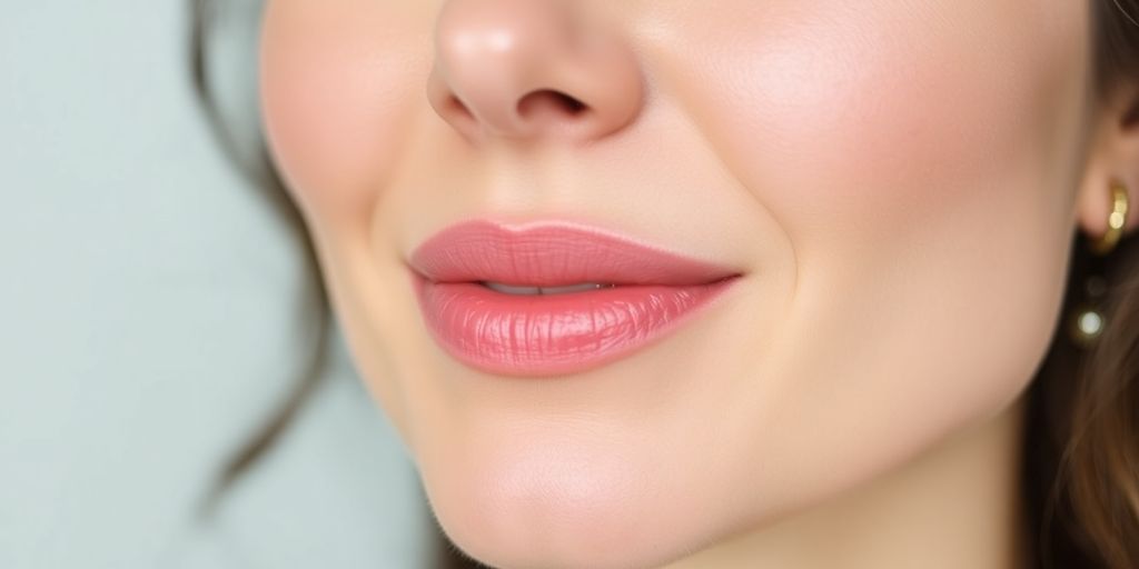 Rosto rejuvenescido após tratamento de contorno facial.