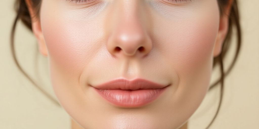 Rosto rejuvenescido após procedimento estético moderno.